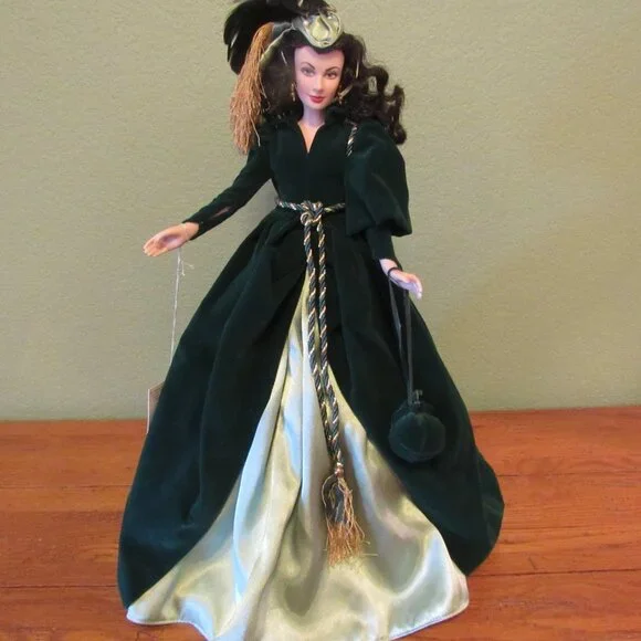 Rare Franklin Mint Gone with the Wind Scarlett O'Hara Vinyl Green Drapery  Doll